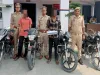 पीलीभीत:  चार मोटरसाइकिल के साथ दो साथी चोर गिरफ्तार 