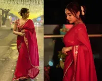 Manisha Rani Photos: रेड साड़ी में बेहद खूबसूरत लग रही हैं मनीषा रानी, नजरें झुकाकर दिए पोज...क्या आपने तस्वीरें देखीं? 