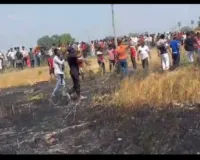 बलिया में किसानों की मेहनत लूट ले गई आग, 50 बीघा खेत में खड़ी गेहूं की फसल राख